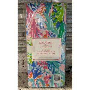 NEW Lily Pulitzer x Pottery Barn Kids Mermaid's Cove Organic Crib Fitted Sheets